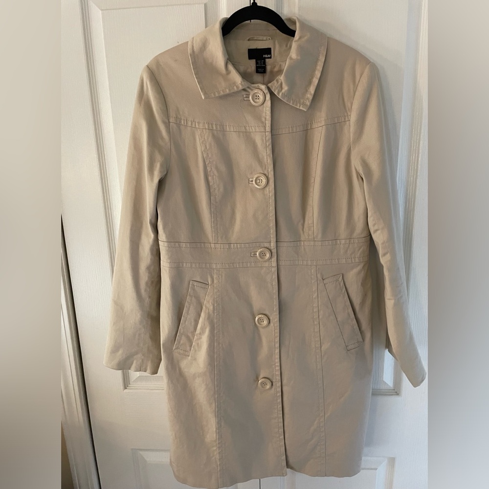 H&M beige trench coat US size 16
